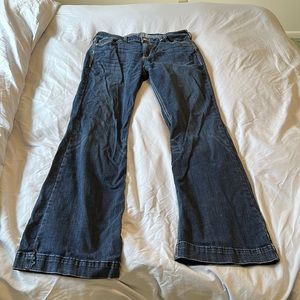 Dark wash 33 Long slim high rise trousers